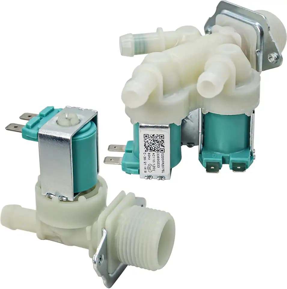 5220FR2075L And 5220FR2006H （Cold & Hot） Washer Water Inlet Valve Replacement for LG & Kenmore, Replace 5221ER1003A 5220FR2006L 5221ER1003C 5220FR2006Q 5221ER1003D etc.