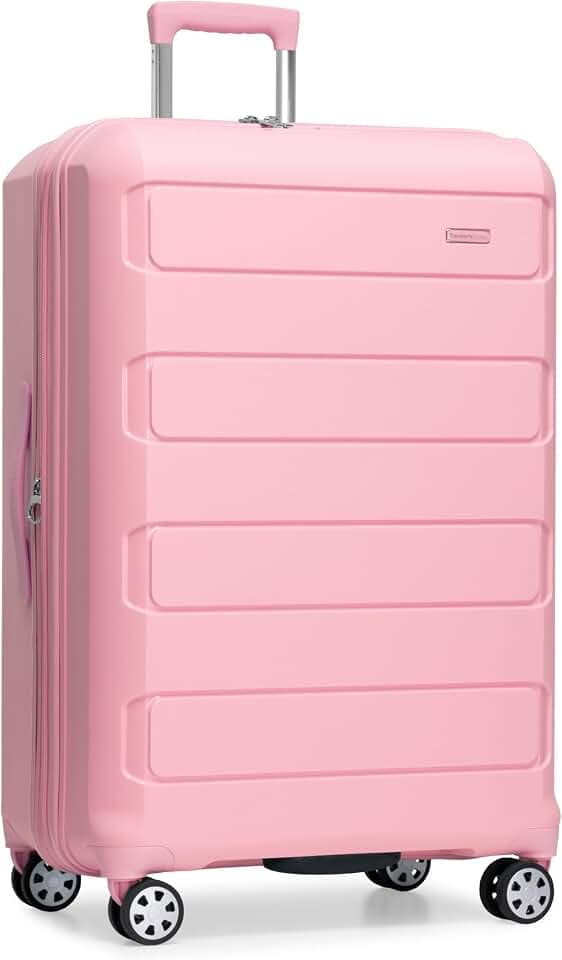 Traveler's Choice Pagosa Hardshell Expandable Luggage with Spinner Wheels, Pink, 27-Inch Medium
