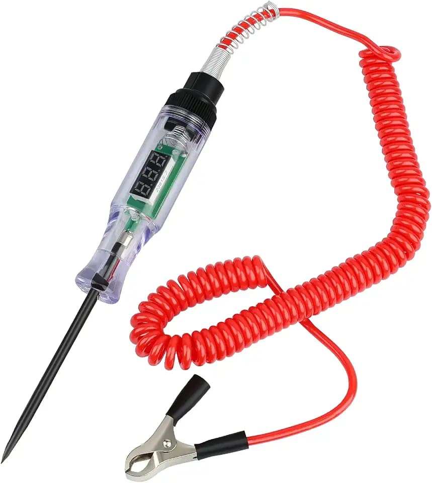 Xastro Prüflampe KFZ Auto Schaltung Teststift 3-24 V Digitaler LED-Spannungsprüfer,Stromprüfer mit Prüflampe und Krokodilklemme,für Stromkreisen Sicherungen Schaltern und Leitungen