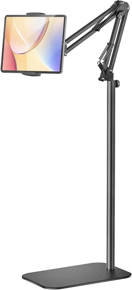 Tablet Floor Stand, Height & Angle Adjustable Metal Tablet Holder Stand