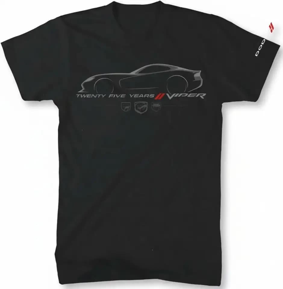 Dodge Viper 25th Anniversary Men's T-Shirt | 1992-2017 | Stryker Fangs Sneaky Pete | Officially Licensed