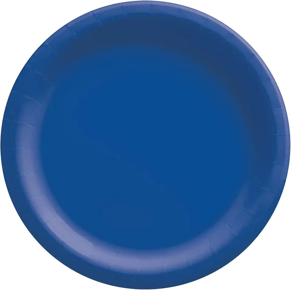 Round Paper Plates - 10" (50 Pieces) - Perfect for Parties, Picnics, & Everyday Meals, Bright Royal Blue