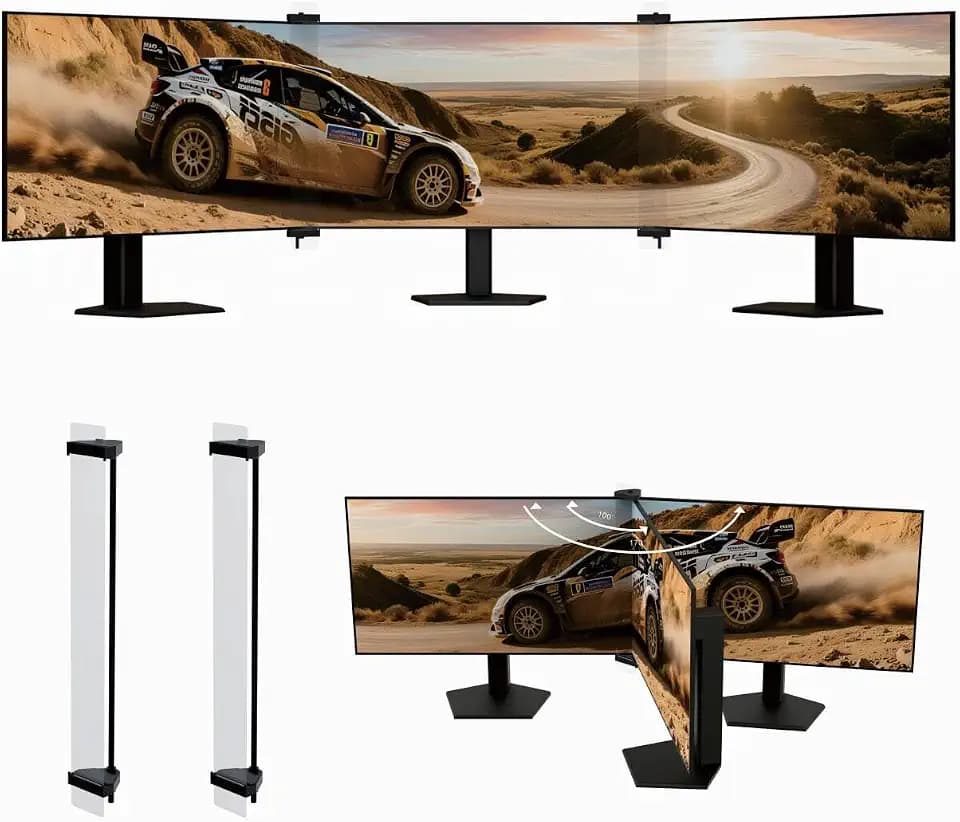 ZGRG Bezel Free Kit for 24"-32" monitor; Triple monitor Bezel Free Kit; ultrawide monitor kit (Set of 2)