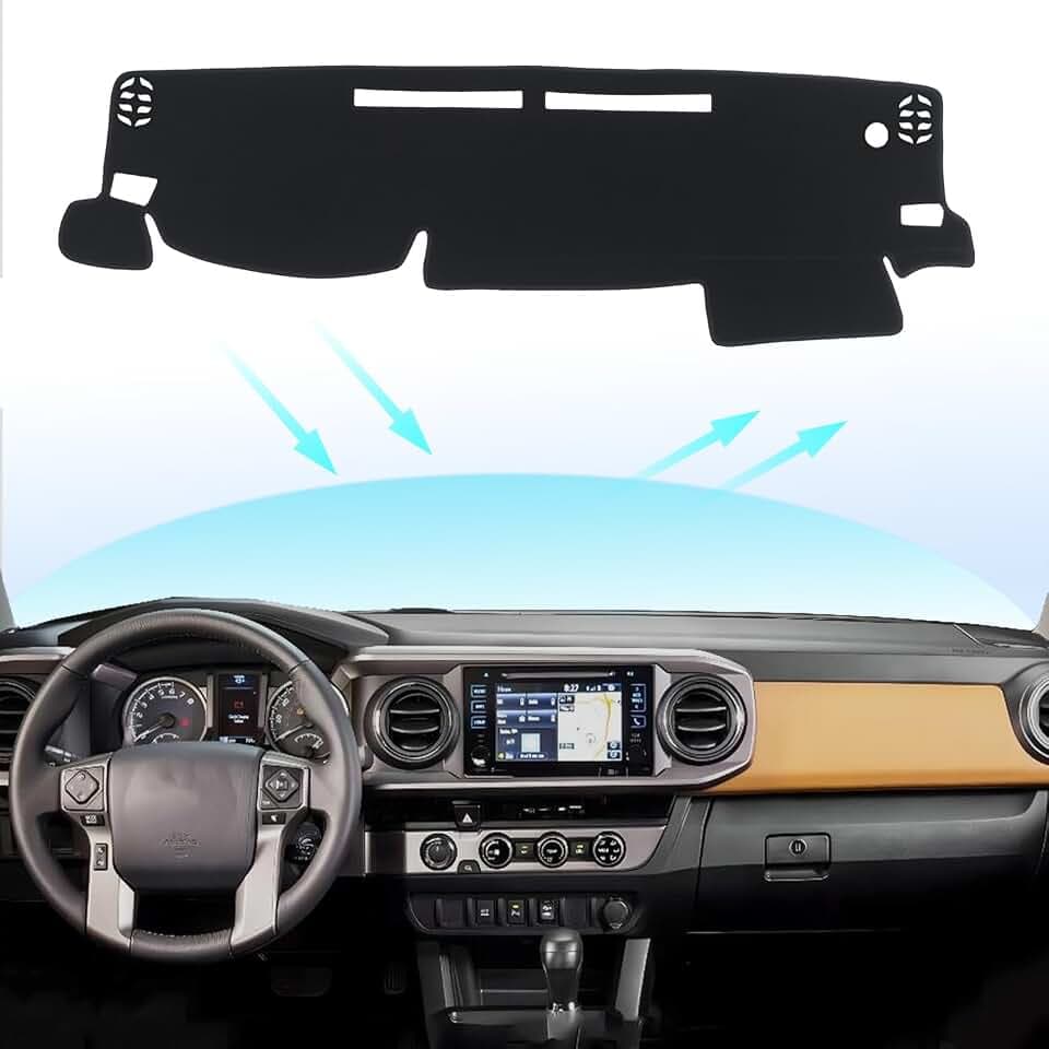 Partsable Dashboard Cover Dash Cover Mat for Toyota Tacoma 2023 2022 2021 2020 2019 2018 2017 2016 Accessories Dash Mat Interior Dashboard Cover Custom Fit 2016-2023 Toyota Tacoma Dashboard Pad