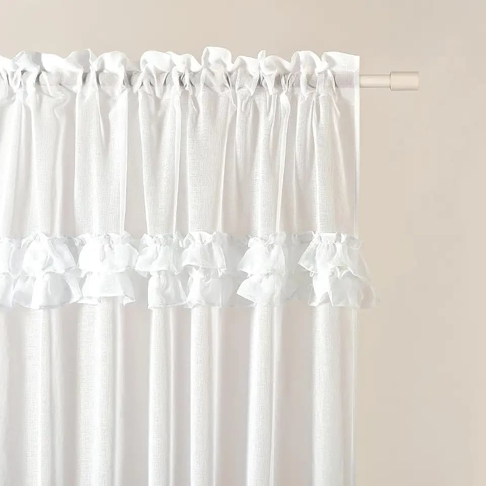 ROOM99 Gardine mit Kräuselband Frilla 140 x 280 cm Weiß, 1 Stück