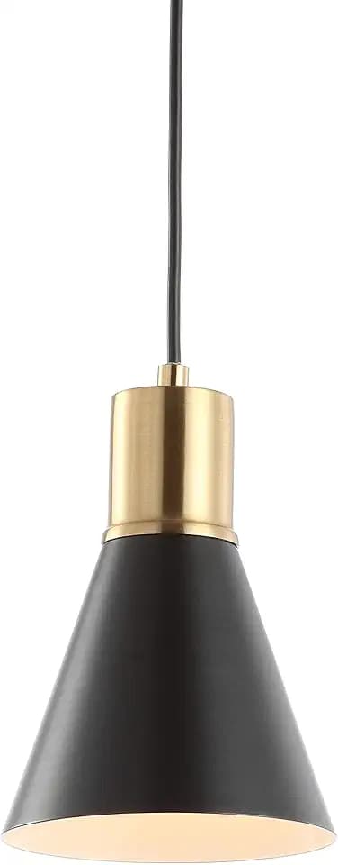 JONATHAN Y Apollo Mid-Century 1-Light Pendant 6", Black/Brass Gold