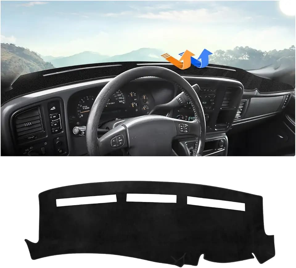 Autorder Dashboard Cover Mat for Chevy Chevrolet Silverado/GMC Sierra 1999-2006, GMC Yukon XL/Suburban Tahoe Avalanche 2000-2006 Accessories Upgrade Dash Mat Sunshade Glare UV Rays Protector