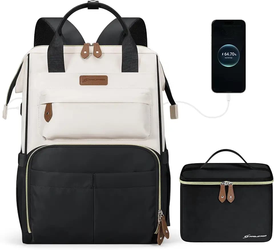 Maelstrom 15.6-17.3" Laptop Backpack with Lunch Box, Work Bag for Women Men