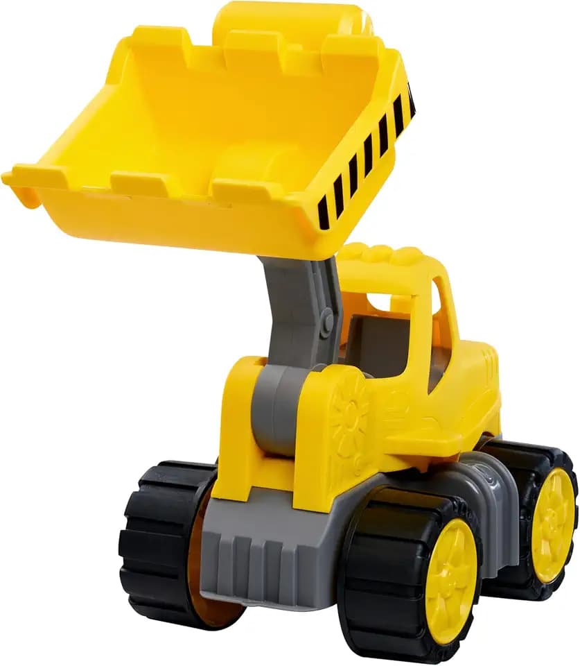 Big Power Worker – Classic Radlader (21cm) mit Reifen aus Softmaterial - Spielzeug Auto ideal für Unterwegs, bewegliche Schaufel mit Griff, für Kinder ab 2 Jahre