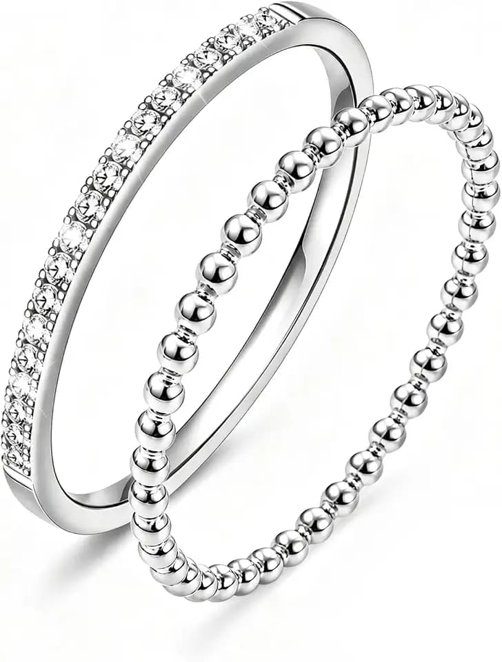 2-Pack 14K Gold Plated Stackable Bands for Oura Ring Gen 5/4/3