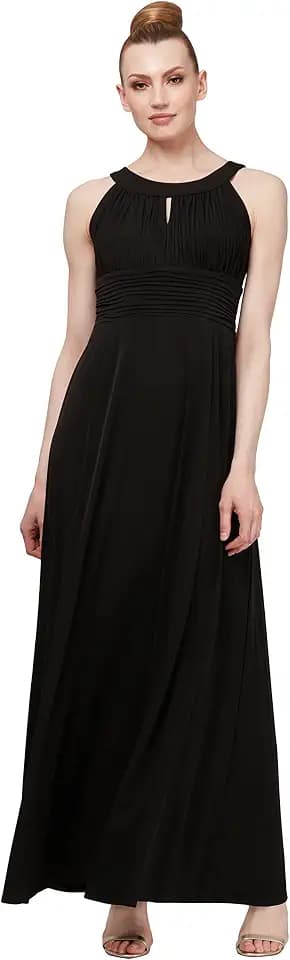 S.L. Fashions Women's Sleeveless Solid Color Maxi Dress