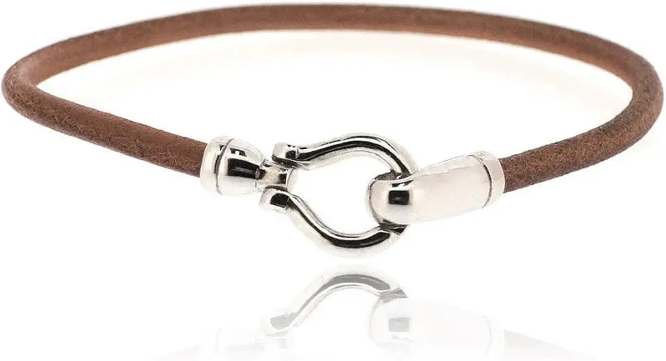 Sovats Herren Braun Runde Hook-Lederarmband, Größe 23.5