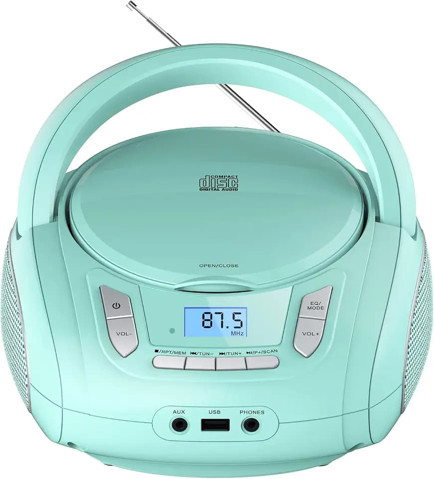 Portable CD Player Boombox with Bluetooth,FM Radio,USB MP3 Playback,CD Players for Home or Outdoor