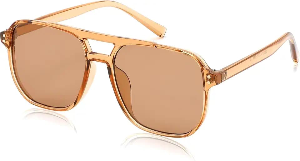 FEISEDY Retro Square Aviator Sunglasses Women Men 70s Vintage Shades B2835