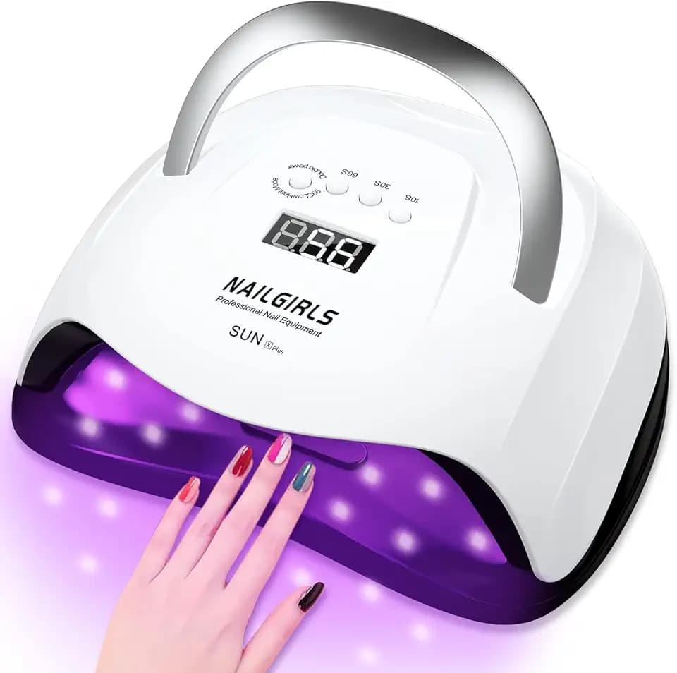 Lampade UV Per Unghie,NAILGIRLS 268W Portatile Lampada per Unghie Asciuga Smalto Fornetto Unghie per Manicure Pedicure, Sensore Di Avvio Automatico Lampada Unghie LED UV, 4 Modalità Timer,Display LCD