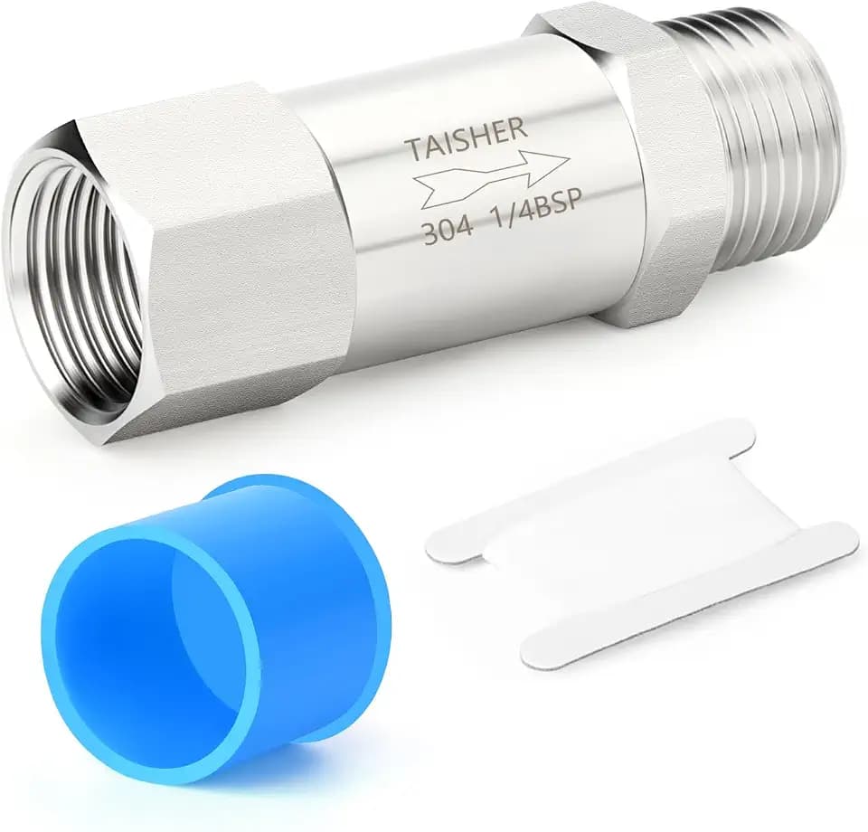 TAISHER 1 Stück 304 Edelstahl 1/4" BSP Außengewinde x 1/4"BSP Innengewinde Rückschlagventil, Rückflussverhinderung, Einweg-Rückschlagventile