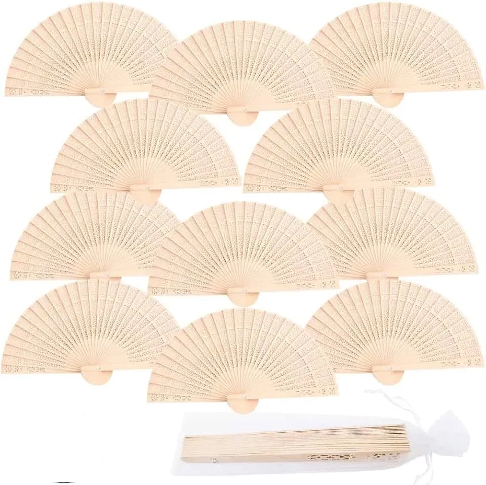 iZoeL 24x Holzfächer Hochzeit Handfächer Hochzeitsfächer Deko Gastgeschenk