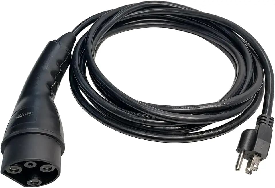 UL Listed Golf Cart Charging Power Cord for Evolution, ICON & Advanced EV, 16A 110V-220V, Replaces OEM# 2.04.0620, Heavy Duty Charge Cable, Black 16.4 ft