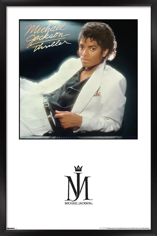 Trends International Michael Jackson - Thriller Album Series Wall Poster, 34L x 22.4W, Black Framed Version