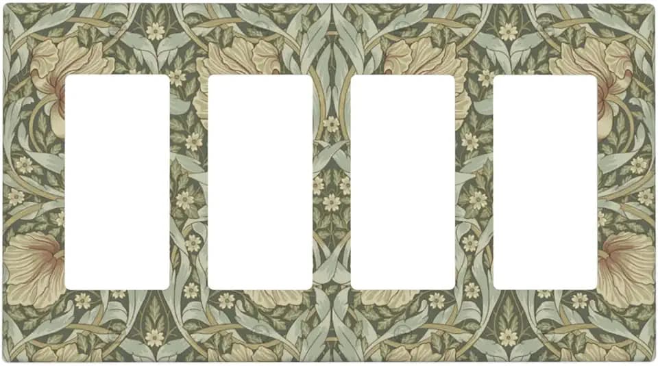 William Morris Pimpernel Floral Quad Rocker Light Switch Cover Plate