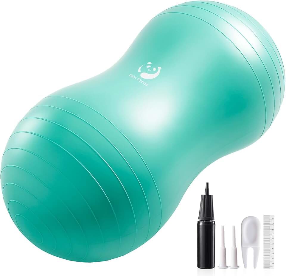 Slim Panda Anti-Burst Erdnussball 100x50 cm– Zertifizierter Gymnastikball Für Fitness, Büro, Kinder, Physio & Schwangerschaft