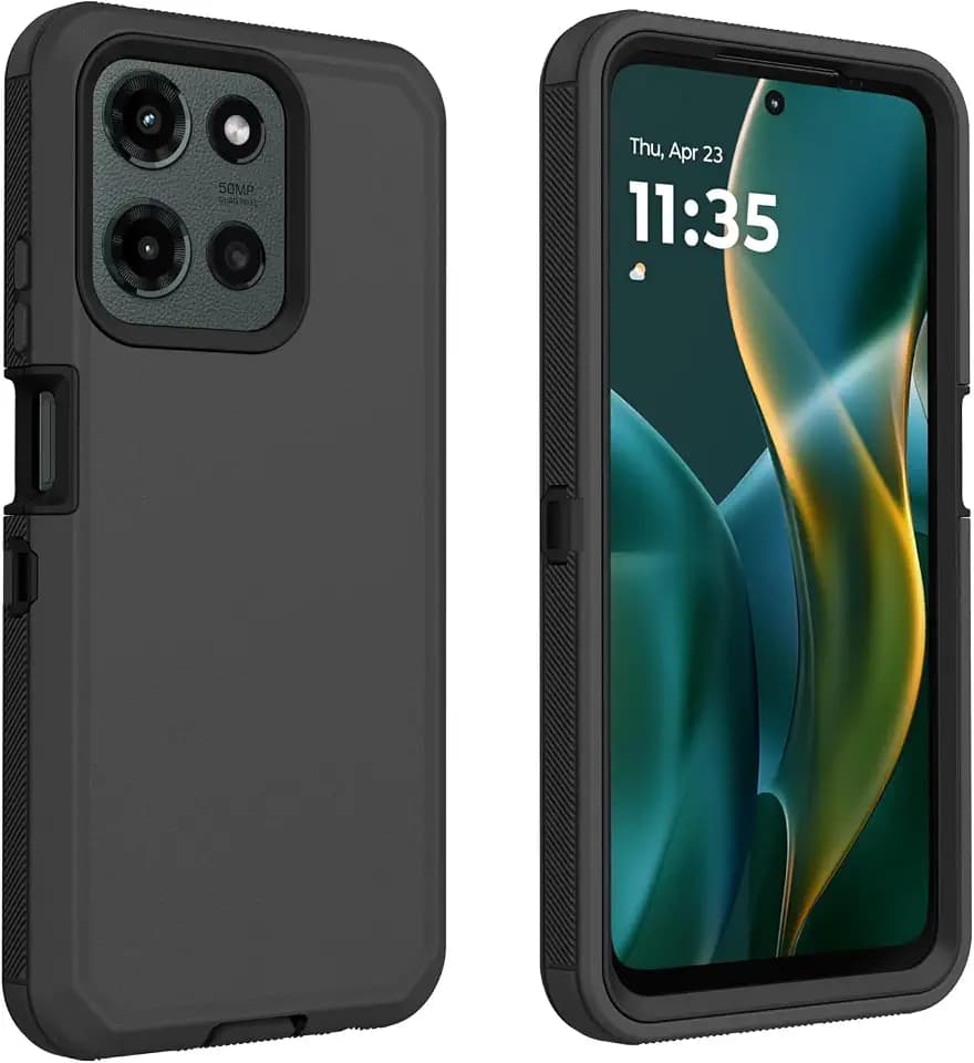 for Motorola Moto G 2025 Case/Moto G 2026 Case/Moto G Play 2026 Case, Heavy Duty Bumper Case Shockproof Dustproof 3 in 1 Rugged Protective Phone Cover (Black)