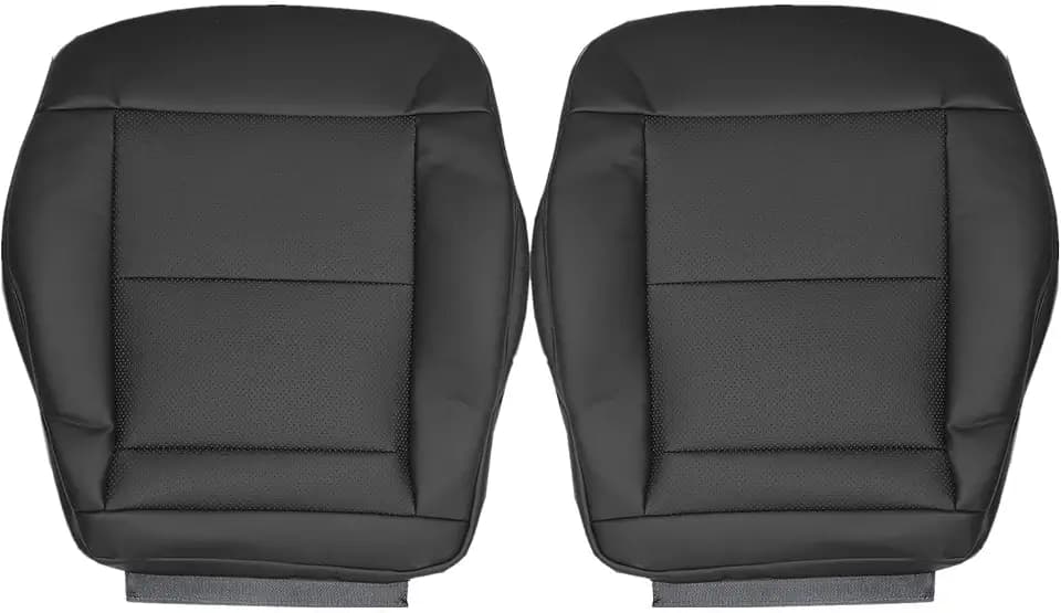 FZJDSD Black Driver & Passenger Side Bottom Microfiber Leather Replacement Seat Covers Compatible with Mercedes Benz E-Class E200 E250 E300 E350 2010 2011 2012 2013 2014 2015 2016