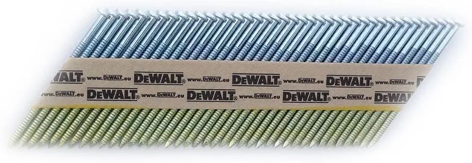 DEWALT DNW3190E D-Kopf-Nägel (Typ 34°, D-Kopf, glatt, drahtgebunden, Ø: 3.10mm, Länge: 90mm, passend zu Akku Nagler DCN690, DCN691, DCN692, DCN695, Druckluftnagler DPN9033 u. DPN9033SM) 2.200 Stück