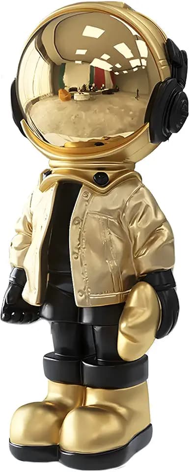 Dosker Astronaut Statue, Spaceman Sculpture Polyresin Figurine Gold