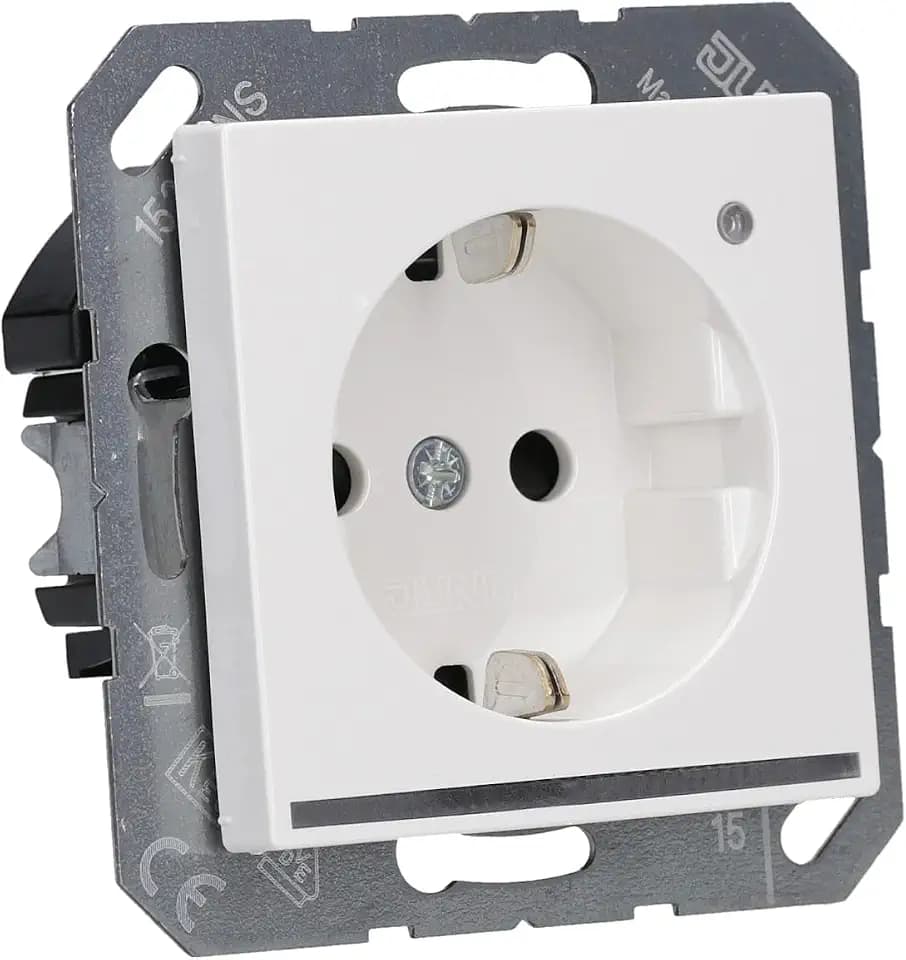 JUNG A1520-OWWLNW SCHUKO-Steckdose mit LED-Licht Alpinweiß Serie A