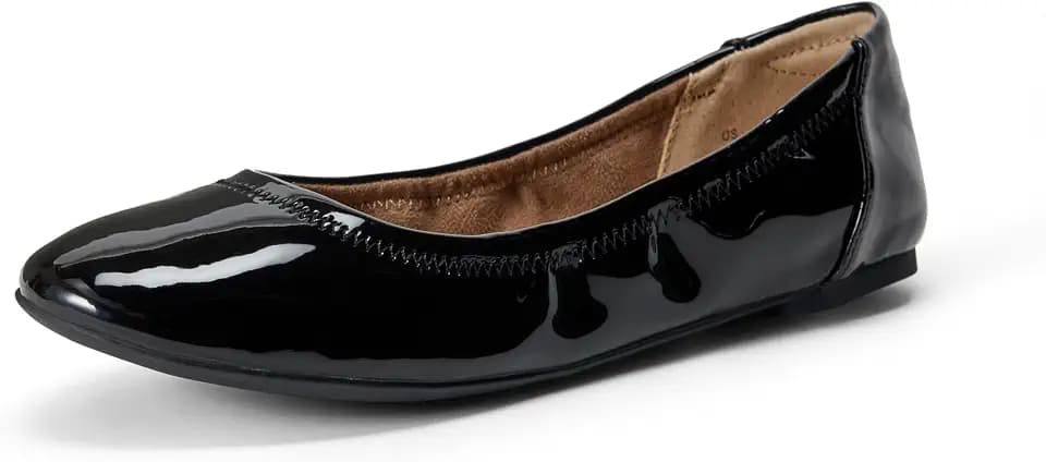 Amazon Essentials Women's Comfortable Round Toe Ballet Flats, Cushioned Memory Foam