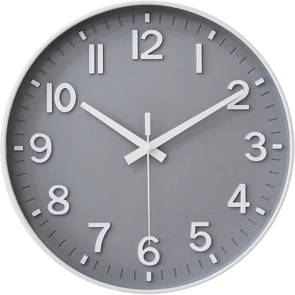 30cm Lautlos Wanduhr ohne Ticken Schleichende Sekunde mit Arabisch Ziffer