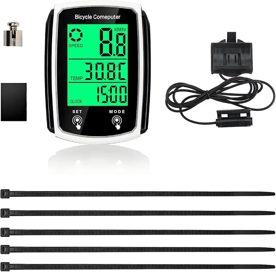 Kabelgebundener Fahrradcomputer mit Hintergrundbeleuchtung, 19 Funktionen Fahrradtacho und Kilometerzähler, IP54 Wasserabweisender Fahrradcomputer mit Auto Start/Stop für Rennräder, MTB und tägliches