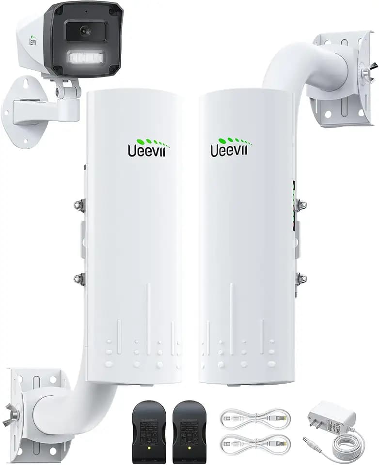 UeeVii CPE450 Point to Point Wireless Bridge with 3MP IP Camera Kit