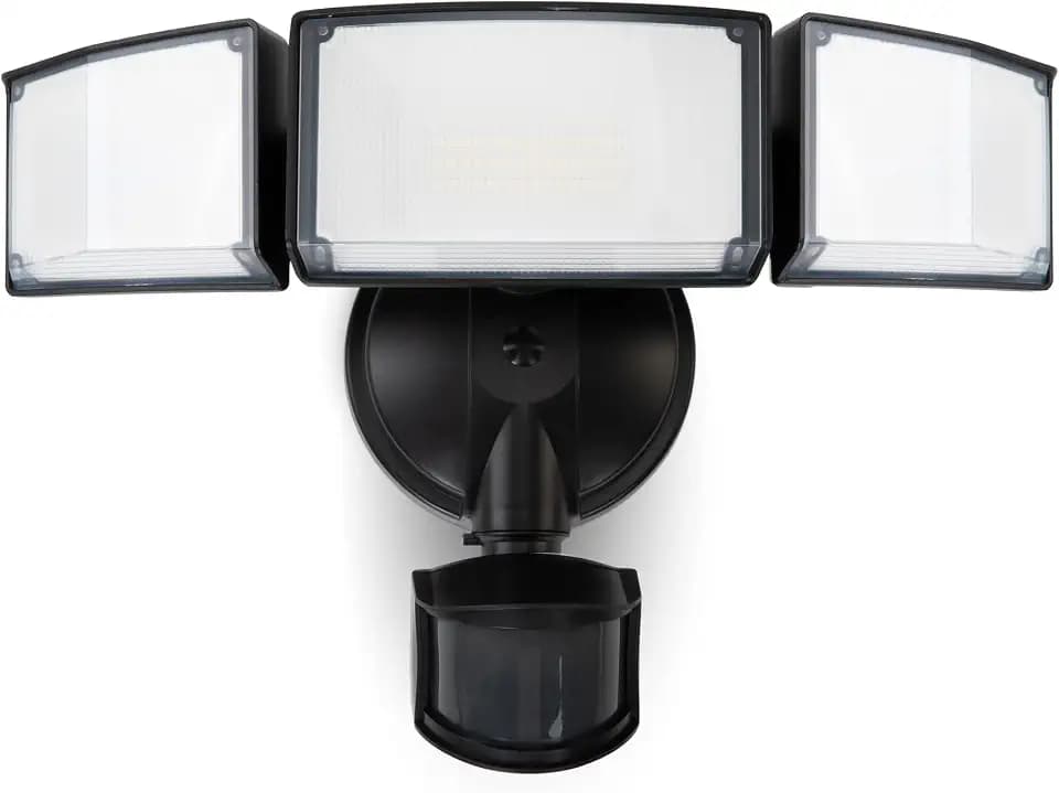LUTEC 72W 7500LM LED Security Lights Motion Sensor Light Outdoor, 5000K Daylight, IP65 Waterproof, Dusk to Dawn, 3-Head Motion Detected Flood Light for Garage, Yard, Porch(Black)