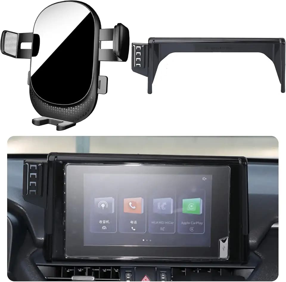 Auto Handyhalterung für Toyota RAV4 Auto Zubehör [Nur Kompatibel mit 2019-2022 RAV4 7- und 8-Zoll-Bildschirme] 360° Drehbar Handy KFZ Halterungen für iPhone,Galaxy und Andere Android Smartphone