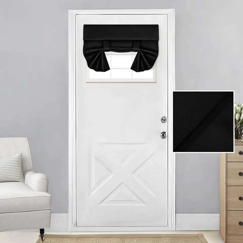 HOMEIDEAS 100% Blackout Door Curtains for French Door 26x20 Inch