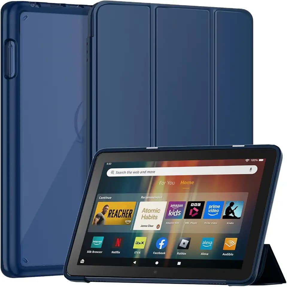 Tripold Hülle für 8 Zoll Tablets 2022/2020, nicht passend für iPad TCL 8 Zoll Tablets(Nur 12./10. Gen), Schlanke Leichte Hartschalen Standabdeckung mit Automatischem Schlaf/Wachmodus -Marine