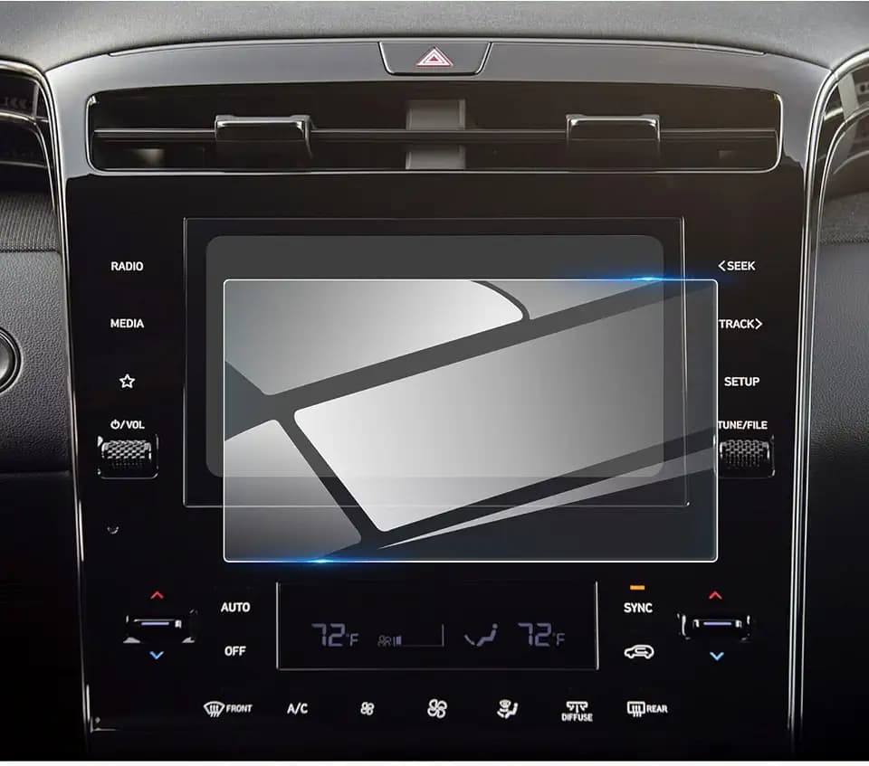 2022 2023 2024 Tucson Screen Protector for Hyundai Tucson (SE/SEL/Blue) 8-inch Touch Screen, 9H Tempered Glass 2022 2023 Tucson Hybrid Accessories Anti-scratch&HD Transparent 8"