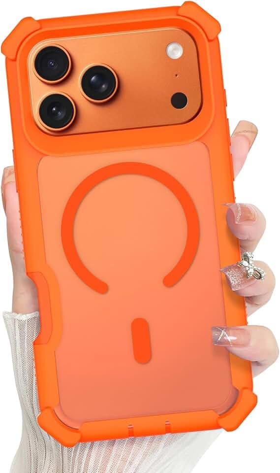 Bonoma for iPhone 17 Pro Max Case 2025 Iridescent Crystal Corner -Orange