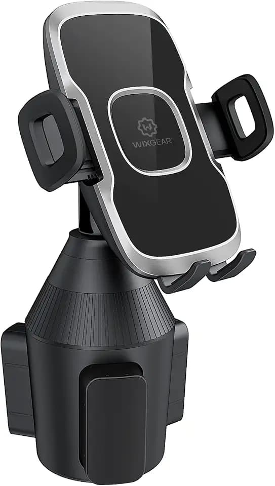 Cup Holder Phone Mount with Adjustable Neck, Cellphone Holder for Car, Upgraded Cup Phone Holder for Car, Compatible with iPhone, Samsung, Google, Expandable Side Arm, Sturdy Base