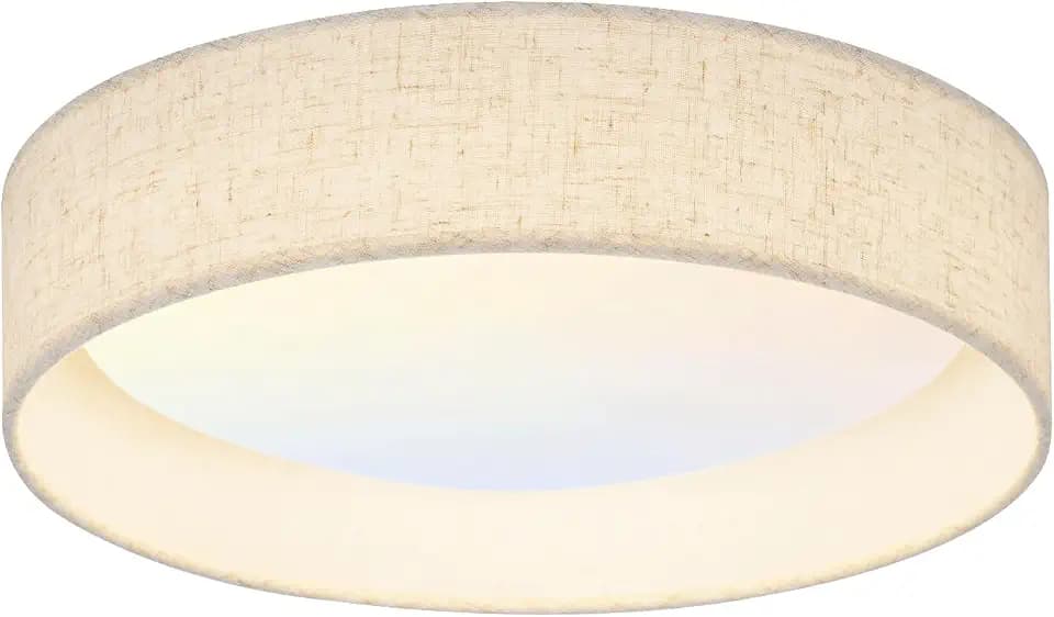 Modern Linen LED 13 Inch Ceiling Light Fixture with 24W 5CCT, Flush Mount Low Profile Room Lamp, Dimmable Minimalist Lighting for Bedroom, Kitchen, Hallway, Closet, Entryway