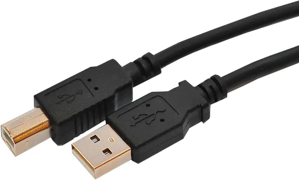 10m Druckerkabel Scannerkabel Datenkabel USB 2.0 A-Stecker zu B-Stecker für Drucker Scanner Fax Multifunktionsdrucker Printer - Schwarz