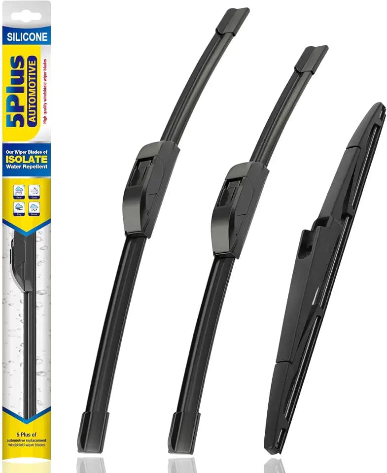 5 PLUS Silicone Windshield Wipers 26"/16"/12"(Set of 3),OEM Fit,All-Season