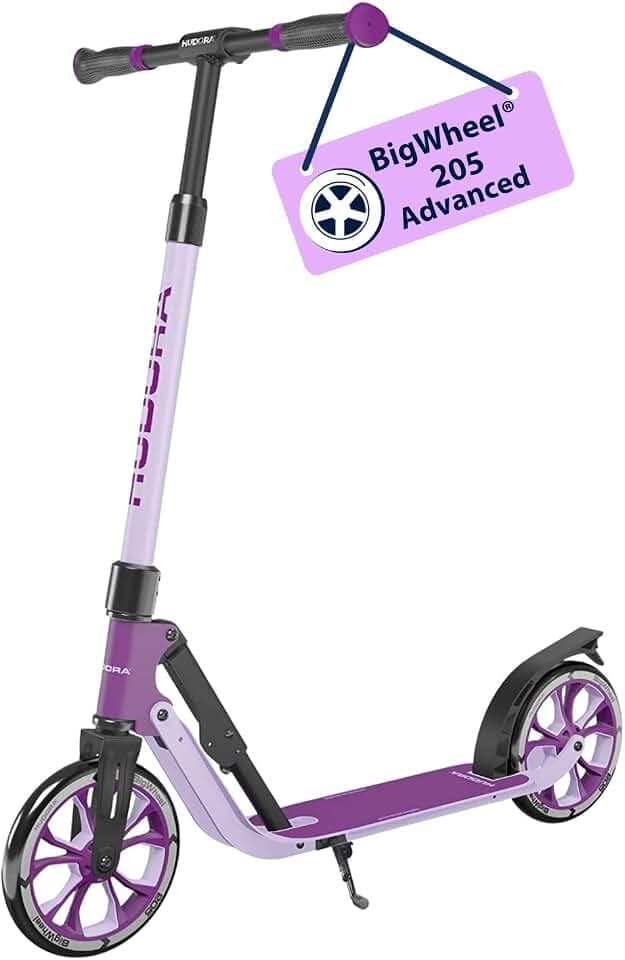 HUDORA BigWheel® 205 Advanced Scooter - Komfortabler Aluminium-Roller für bis zu 100kg - Höhenverstellbarer & zusammenklappbarer Tretroller - Kick-Scooter für Kinder/Jugendliche & Erwachsene