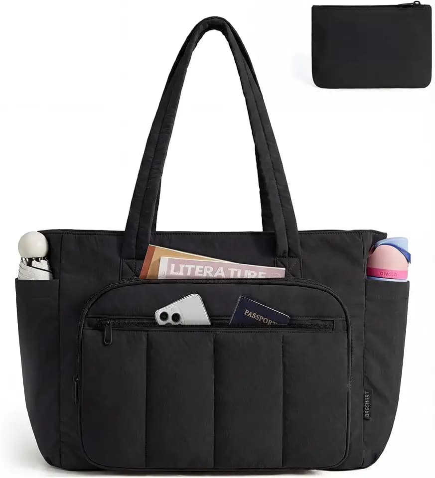 BAGSMART Tote Bag for Women, 2 Set Work Tote Bag with Zipper