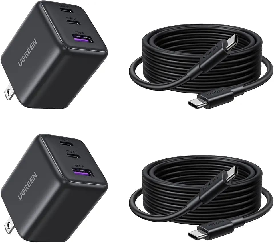 UGREEN 2 Pack 30W GaN Charger, 3-Port Fast Charger for iPhone 18