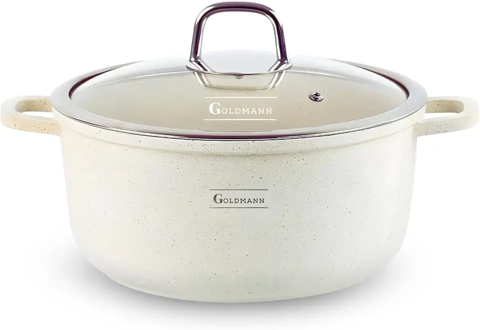 GOLDMANN Kochtopf 20 cm, 2,3 L, Antihaft, Induktion & Deckel