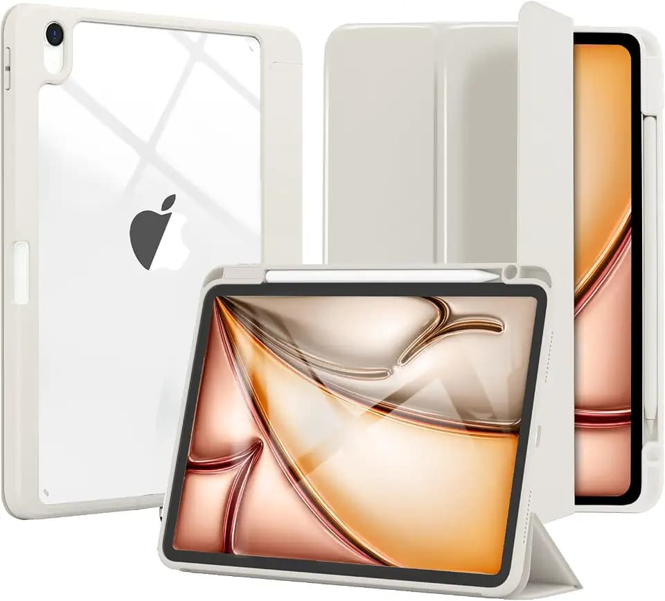 Case with Pencil Holder for iPad Air 11 Inch M4/M3/M2,Creamy White
