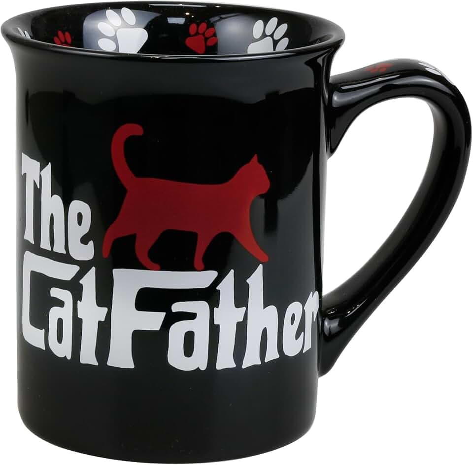 Enesco Our Name is Mud Pets the Cat Father Special Coffee Mug, 16 Ounce, Black
